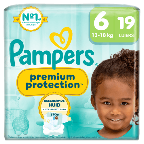 Foto van Pampers Premium protection maat 6 op witte achtergrond