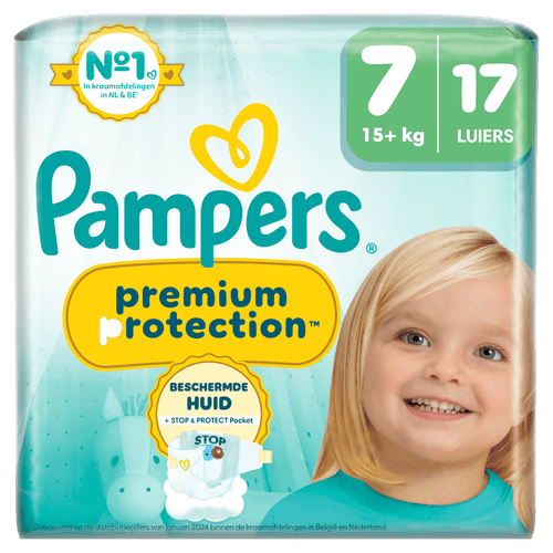 Foto van Pampers Premium protection maat 7 op witte achtergrond