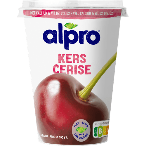 Foto van Alpro Yoghurtvariatie kersen op witte achtergrond