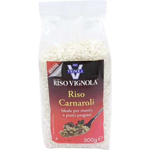 Foto van Riso Vignola Risottorijst carnaroli op witte achtergrond