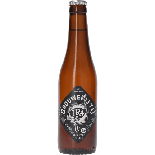 Foto van Brouwerij 't IJ Indian pale ale op witte achtergrond