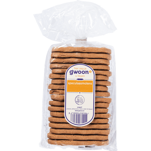 Foto van G'woon Speculaasmolens ambachtelijk op witte achtergrond