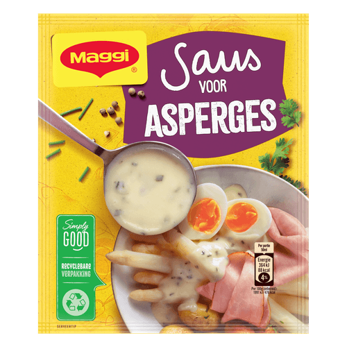 Foto van Maggi Aspergesaus op witte achtergrond