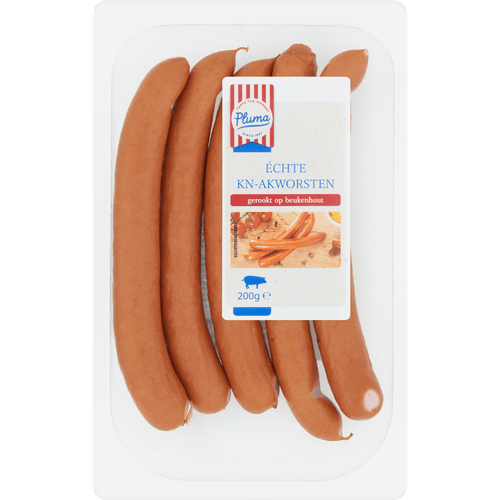 Foto van Pluma Knakworst op witte achtergrond