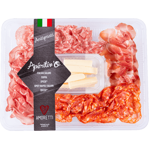 Foto van Aperitivo Antipasti op witte achtergrond