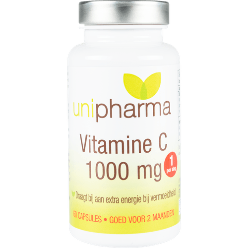 Foto van Unipharma Vitamine c boost 1000 mg. op witte achtergrond