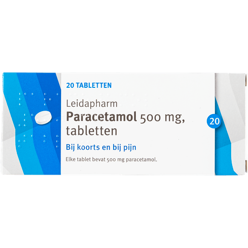Foto van LEIDAPHARM Paracetamol 500mg op witte achtergrond