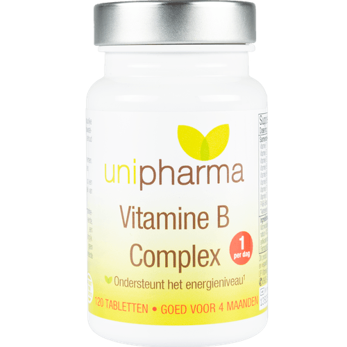 Foto van Unipharma Vitamine b complex op witte achtergrond