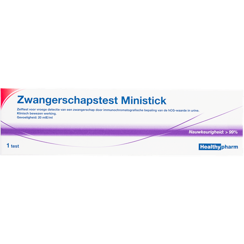 Foto van Healthypharm Zwangerschapstest op witte achtergrond
