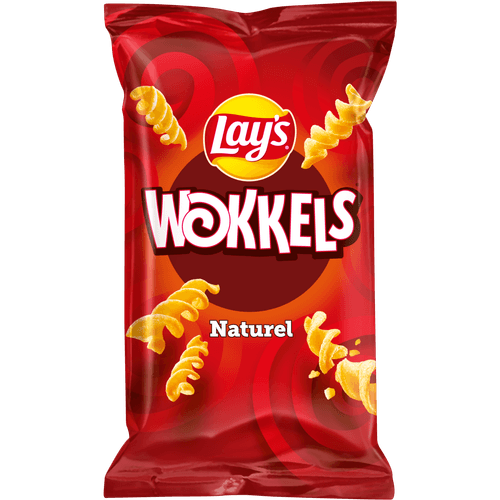 Foto van Lay's Wokkels naturel zout op witte achtergrond