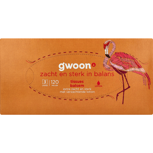 Foto van G'woon Tissuebox balsem 3-laags op witte achtergrond