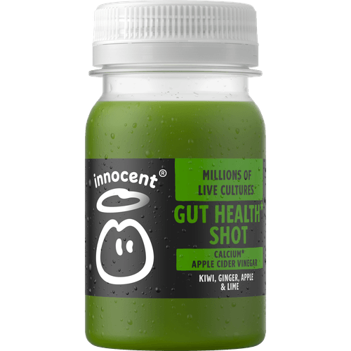Foto van Innocent shot gut health op witte achtergrond