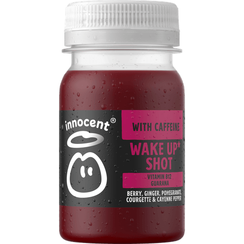 Foto van Innocent Shot wake up op witte achtergrond