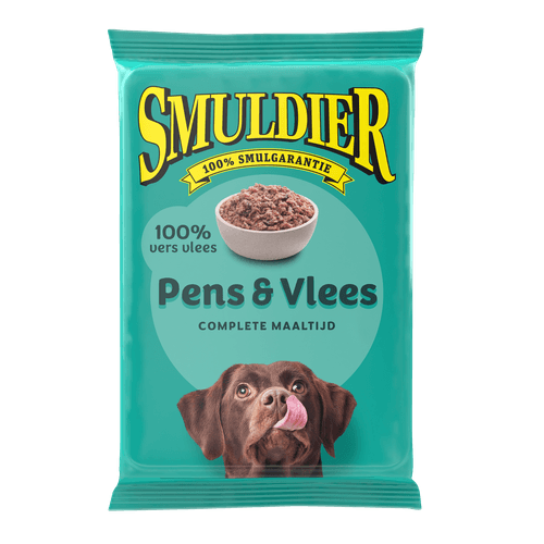 Foto van Smuldier Pens en vlees compleet op witte achtergrond