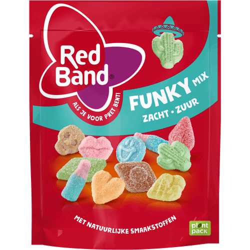 Foto van Red Band Snoepmix funky op witte achtergrond