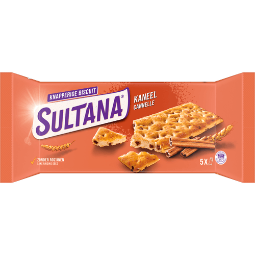 Foto van Sultana Knappers kaneel 5x 3st. op witte achtergrond