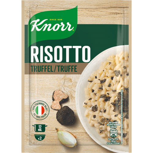 Foto van Knorr Risotto truffel op witte achtergrond