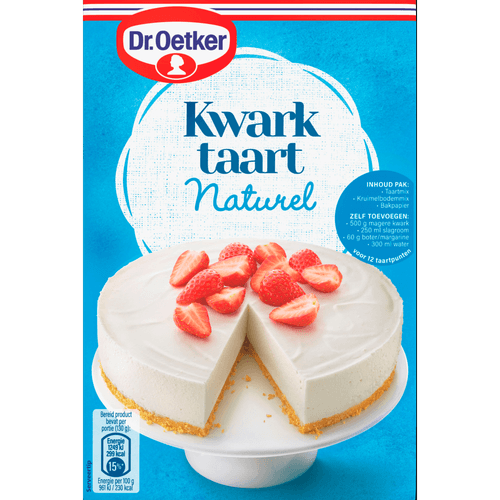 Foto van Dr. Oetker Kwarktaart naturel op witte achtergrond