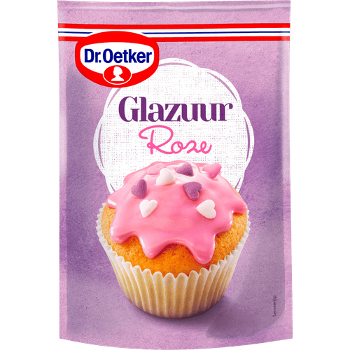 Foto van Dr. Oetker Roze glazuur bakdecoratie op witte achtergrond