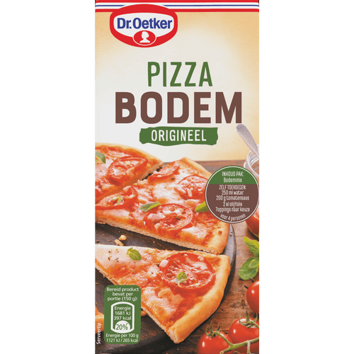 Foto van Dr. Oetker Pizza bodem mix origineel op witte achtergrond