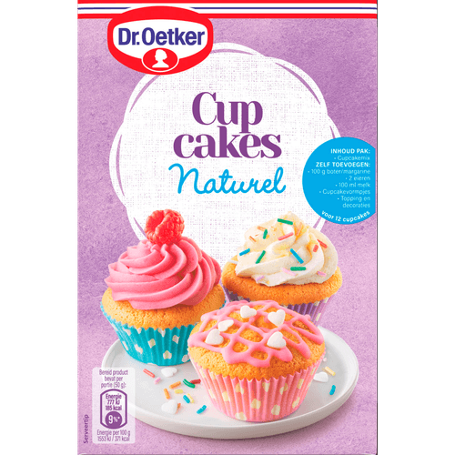 Foto van Dr. Oetker Cupcakes mix op witte achtergrond