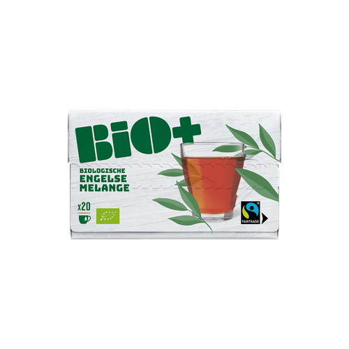 Foto van Bio+ Zwarte thee Engelse melange 20 stuks op witte achtergrond