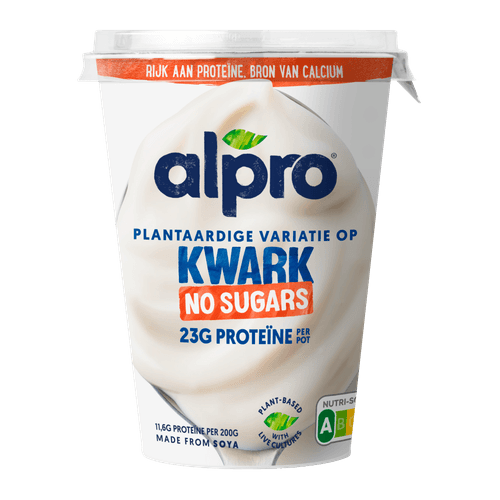 Foto van Alpro Plantaardige variatie op kwark ongezoet op witte achtergrond