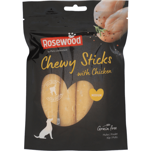 Foto van Pets Hondensnacks chewy stick chicken op witte achtergrond
