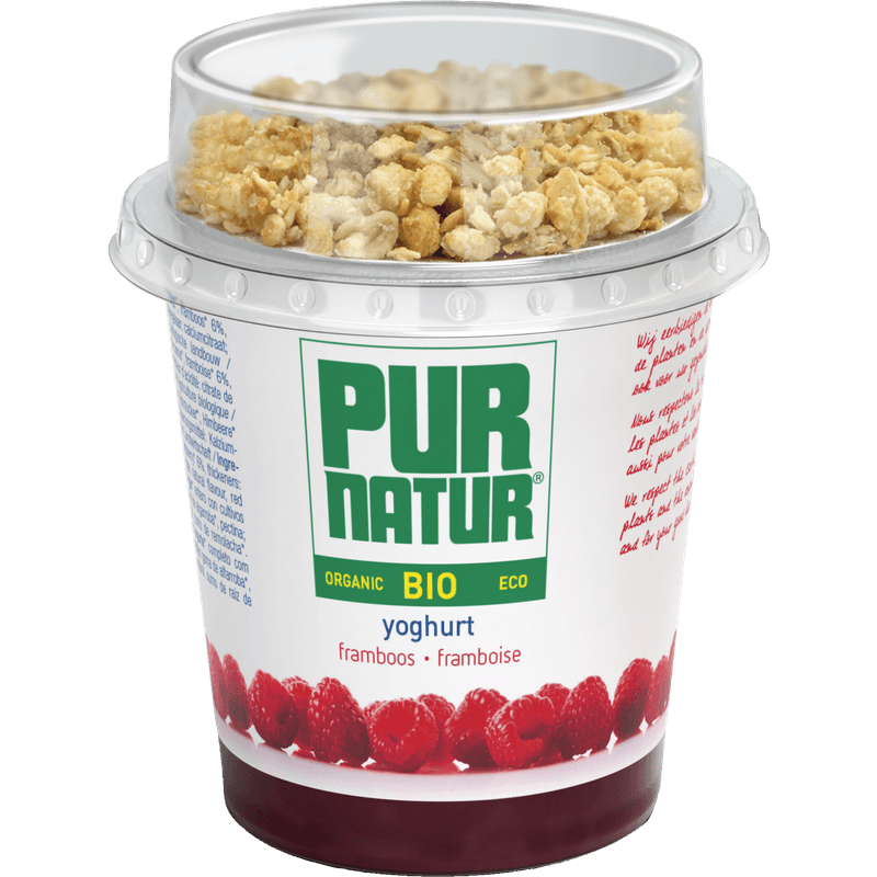 Pur Natur Biologische volle roeryoghurt muesli framboos