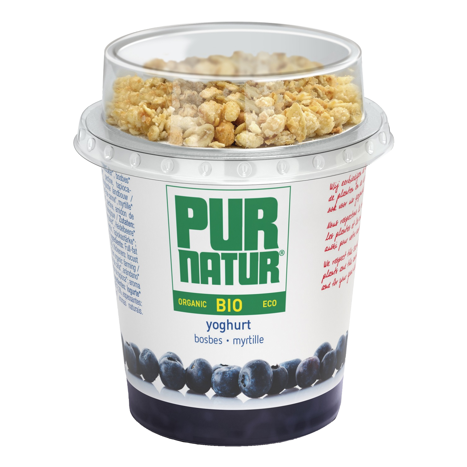 Pur Natur Biologische volle roeryoghurt muesli bosbes