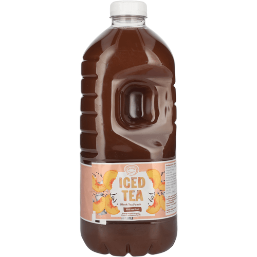 Foto van Fruity Juice Iced tea perzik op witte achtergrond