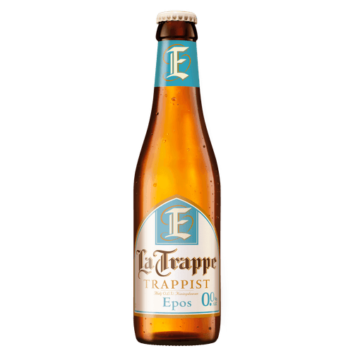 Foto van La Trappe Trappist epos 0.0% op witte achtergrond