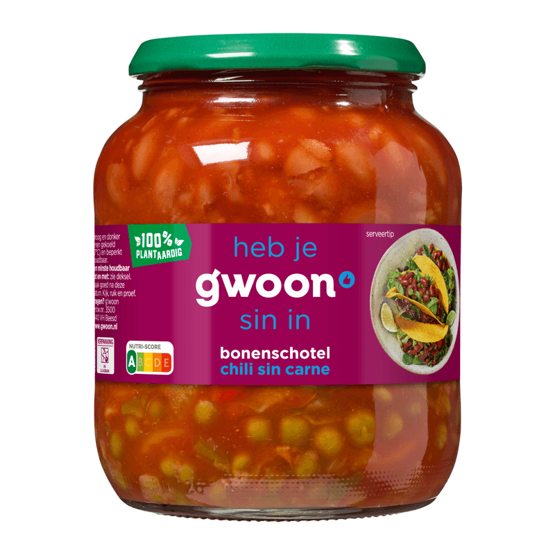G'woon Bonenschotel chili con carne