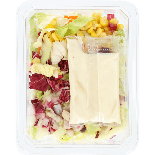 Foto van Fresh & easy Salade mais ui op witte achtergrond