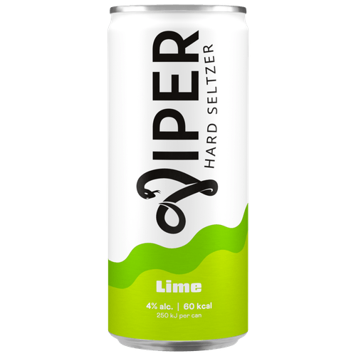Foto van Viper Hard seltzer lime op witte achtergrond