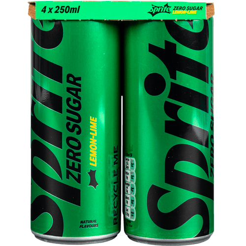 Foto van Sprite Refresh zero sugar 4x25cl op witte achtergrond