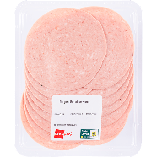 Foto van DekaVers Slagers boterhamworst op witte achtergrond