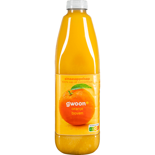 Foto van G'woon Sinaasappelsap op witte achtergrond