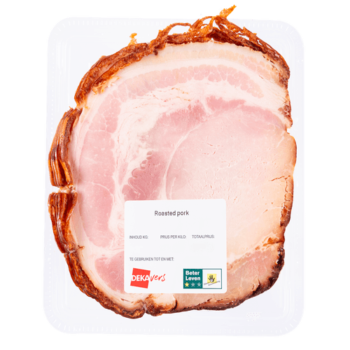 Foto van DekaVers Roasted pork op witte achtergrond
