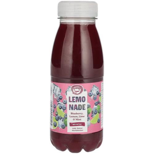 Foto van Fruity Juice Lemonade blauwe bes-munt op witte achtergrond