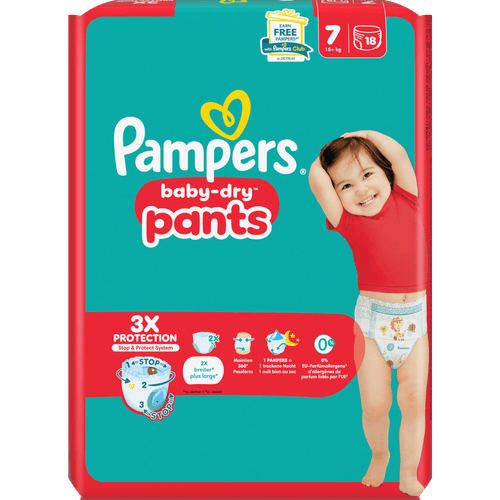 Foto van Pampers Baby-dry pants maat 7 op witte achtergrond