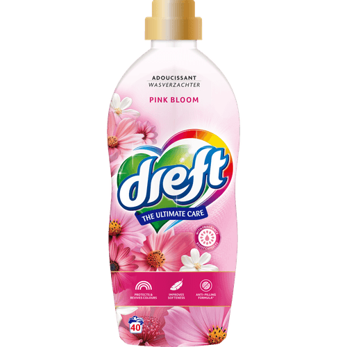 Foto van Dreft Wasverzachter pink bloom 40 wasbeurten op witte achtergrond