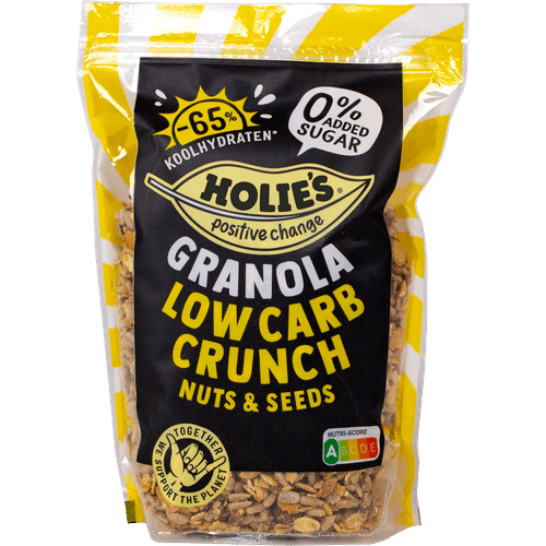Foto van Holie's Granola low carb op witte achtergrond