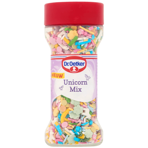 Foto van Dr. Oetker Unicornmix bakdecoratie op witte achtergrond