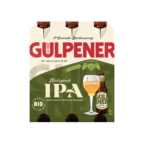 Foto van Gulpener Biologisch IPA op witte achtergrond