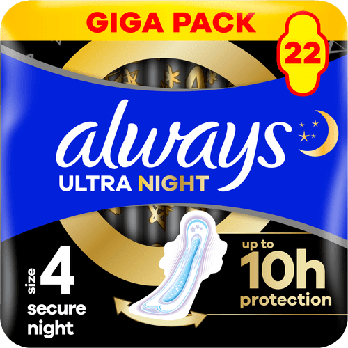 Foto van Always Maandverband ultra secure night op witte achtergrond