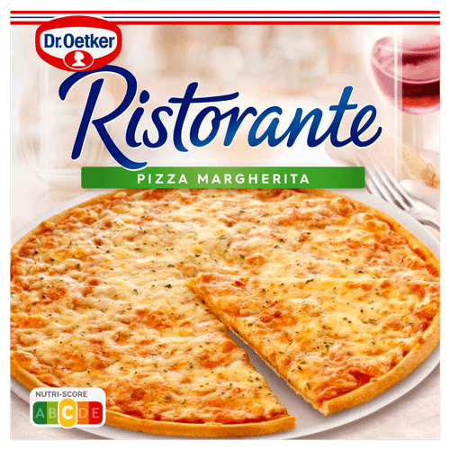 Foto van Dr. Oetker Ristorante pizza margherita op witte achtergrond