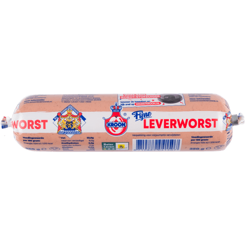 Foto van Kroon Fijne leverworst op witte achtergrond
