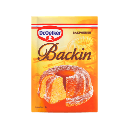 Foto van Dr. Oetker Bakpoeder backin op witte achtergrond