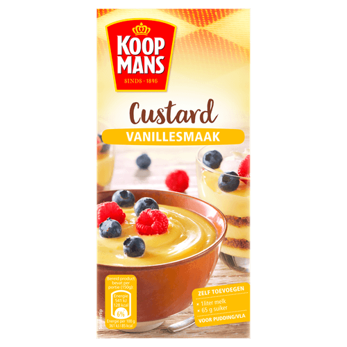 Foto van Koopmans Custard op witte achtergrond